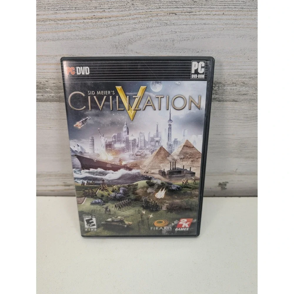 Sid Meier's Civilization V PC DVD 2K Games Strategy‎ E10+ Multiplayer Disc Case